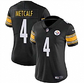 Women's Pittsburgh Steelers #4 DK Metcalf Black 2025 Vapor Stitched Jersey Dzhi,baseball caps,new era cap wholesale,wholesale hats